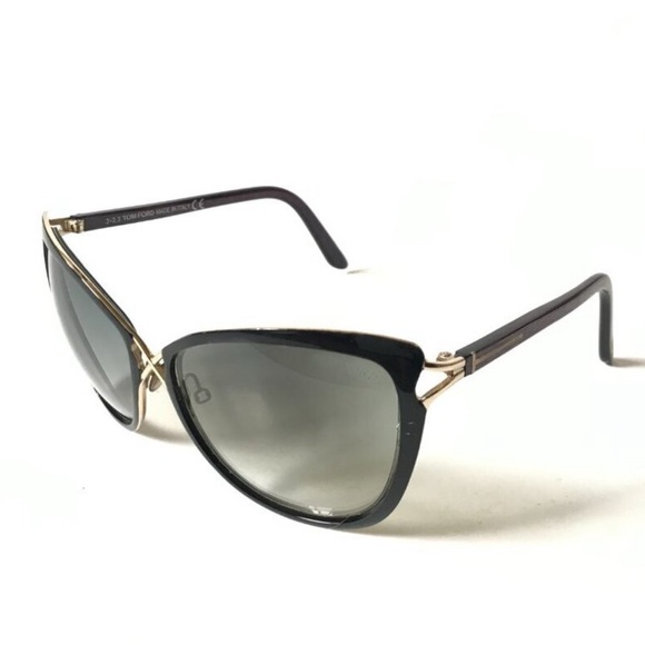 Tom Ford Accessories - Tom Ford Celia Oversized Sunglasses Black Gradient TF 322 Cat Eye Plastic